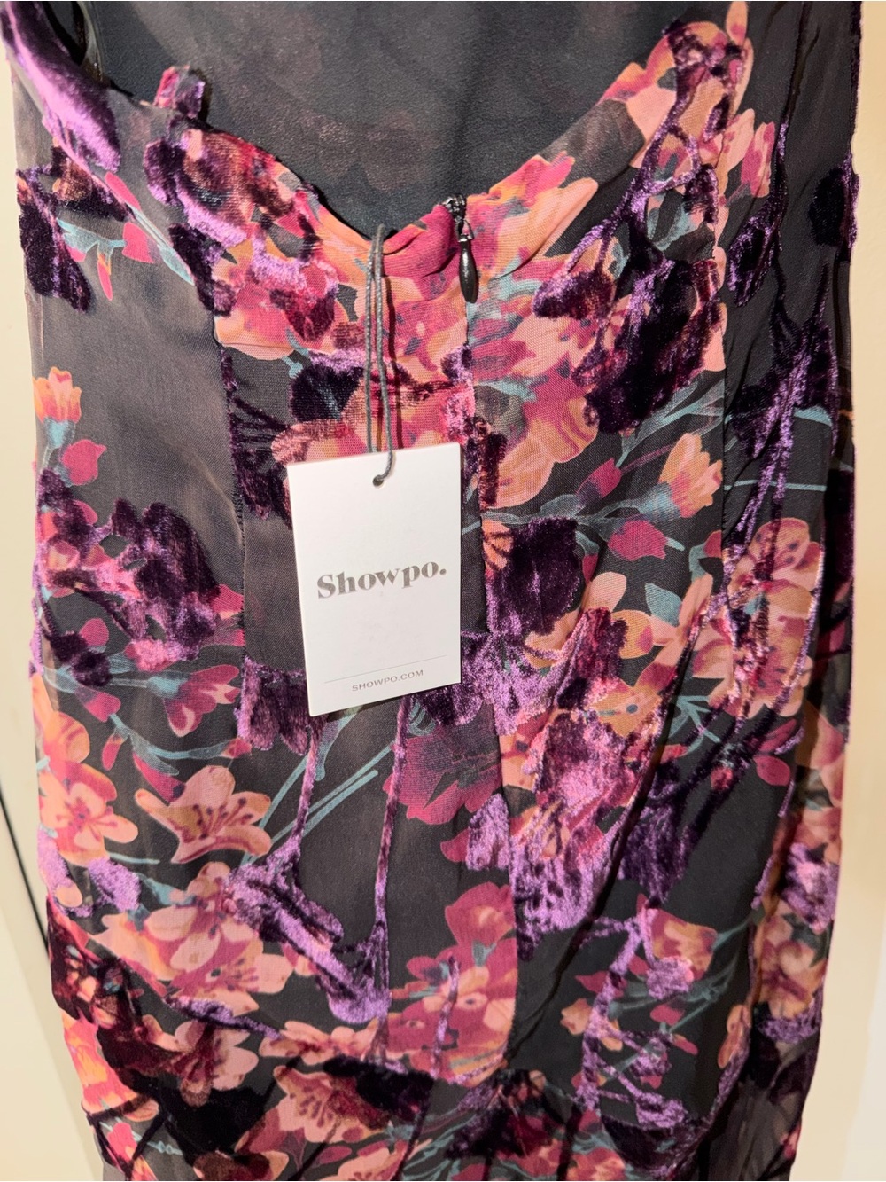 Showpo Floral Maxi Dress in Black and Purple - Picture 6 of 9